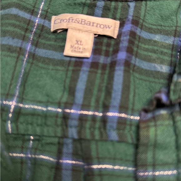 💚 Croft & Barrow Bleached Plaid Button Up Shirt XL VGUC 🌟✨ - Picture 4 of 4
